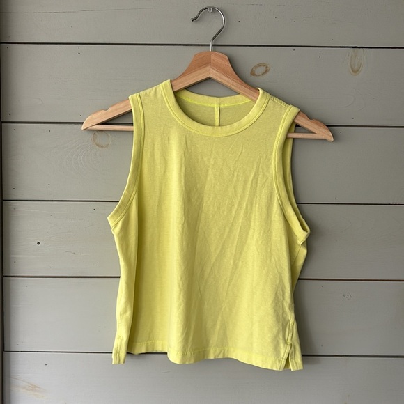 Lululemon Classic-Fit Cotton-Blend Tank Top- size 6 sunlight yellow - Picture 4 of 7